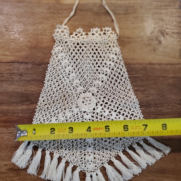 ** SOLD ** Antique/Victorian hand made crocheted bag - Bridal bag - Picture 5 of 8